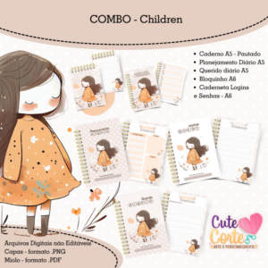 COMBO – Children (Caderno Pautado + Planejamento Diário + Diário) + Brindes