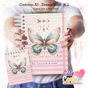 Caderno Pautado A5 + Bloquinho A6 – Dreamy Boho N2