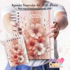 Agenda Versículos A5 - 2025 - 2DPP+ Brinde Bloquinho A6 – Floral N2