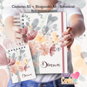 Caderno Pautado A5 + Bloquinho A6 – Botanical