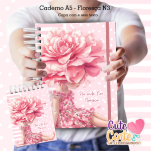 Caderno Pautado A5 + Bloquinho A6 – Floresça N3
