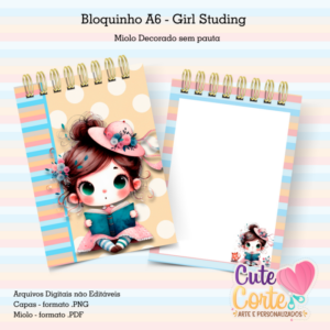 Bloquinho A6 - Girl Studing