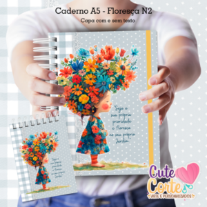 Caderno Pautado A5 + Bloquinho A6 – Floresça N2
