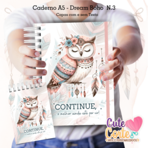 Caderno Pautado A5 + Bloquinho A6 – Dreamy Boho N3