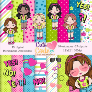 Kit Digital – Descoladas N.1 – Papéis Digitais e Cliparts