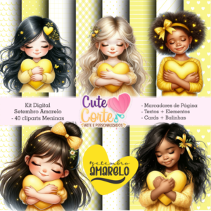Kit Digital - Setembro Amarelo (Papéis Digitais + Cards + Balinhas + Marcadores de Páginas)