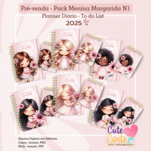 Pack – MENINAS E MARGARIDA - Planner Diário To do List (ATUALIZAÇÃO 2026)