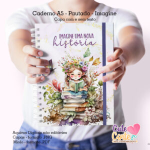 Caderno Pautado A5 – Decorado - Imagine