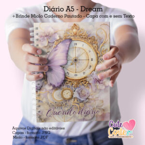 Caderno Pautado + Diário A5 – Decorado - Dream