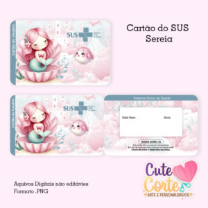 Cartão do SUS – Sereias - 5 modelos