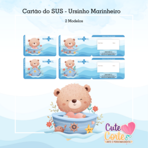 Cartão do SUS – Ursinho Marinheiro - 2 modelos