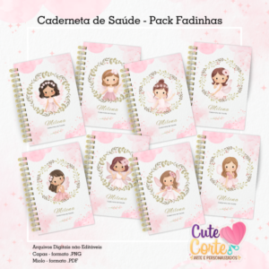Caderneta de Saúde - 8 Capas / 1 Miolo Caderneta + Brinde Miolo Controle de Mamadas / Tags e Marcadores