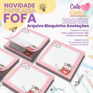 Bloquinho - 95x95mm - Jardim Pet N2 - Papelaria Fofa