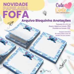 Bloquinho - 95x95mm - Stitch N2 - Papelaria Fofa