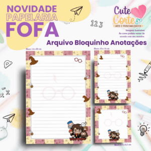 Pack Papelaria Fofa - Bloquinhos - Harry Potter - N.1