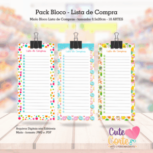 Pack Listas de Compras - 10 artes