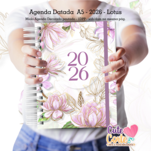 Agenda A5 – 2026 - 1 DIA POR PÁGINA (sab / domingo - mesma página) – Lotus