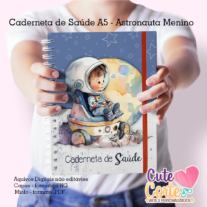 Caderneta de Saúde - 5 Capas + Miolo Adicional - Astronauta