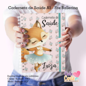Caderneta de Saúde - 3 Capas + Miolo Adicional - Fox Bailarina