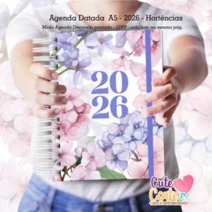 Agenda A5 – 2026 - 1 DIA POR PÁGINA (sab / domingo - mesma página) – Hortências
