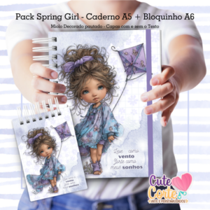 Caderno Pautado A5 + Bloquinho A6 – Spring Girl