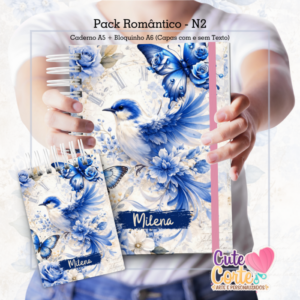 Caderno Pautado A5 + Bloquinho A6 – Romântico N2
