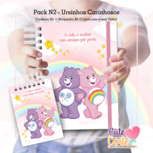 Caderno Pautado A5 + Bloquinho A6 – Ursinhos Carinhosos N2