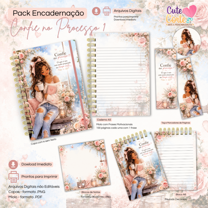 Confie no Processo N1 - Caderno Pautado A5 + Bloquinho A6 + Extras