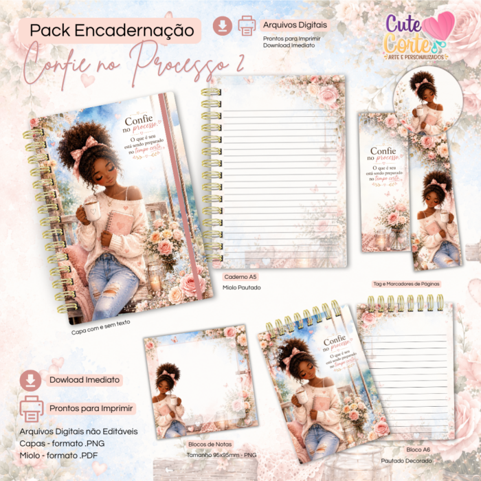 Confie no Processo N2 - Caderno Pautado A5 + Bloquinho A6 + Extras