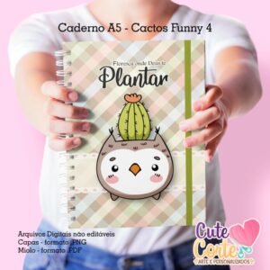 Cactos Funny N4 - Caderno A5 + Bloquinho A6 + Bloco Tarefas