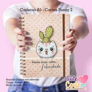 Cactos Funny N2 - Caderno A5 + Bloquinho A6 + Bloco Tarefas