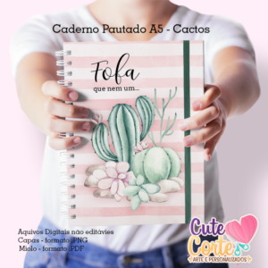 Cactos - Caderno A5 + Bloquinho A6 + Planejamento A4