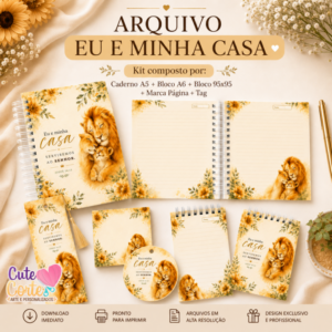Pack Eu e Minha Casa - Caderno A5 + Bloquinho A6 + Extras