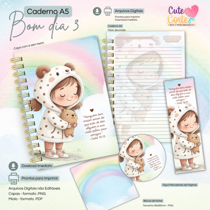 Bom Dia N3 - Caderno Pautado A5 + Extras