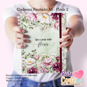 Florir 2 - Caderno Pautado A5  + Bloquinho A6