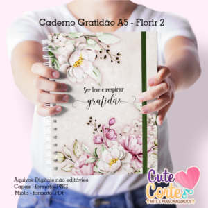 Florir 2 - Caderno Gratidão A5  + Planejamento Semanal A4