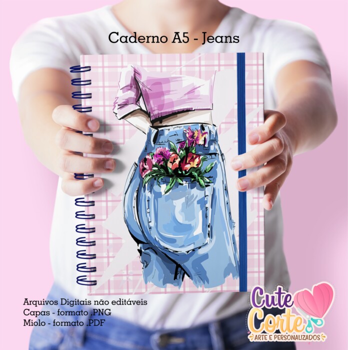 Jeans - Caderno A5 + Bloquinho A6