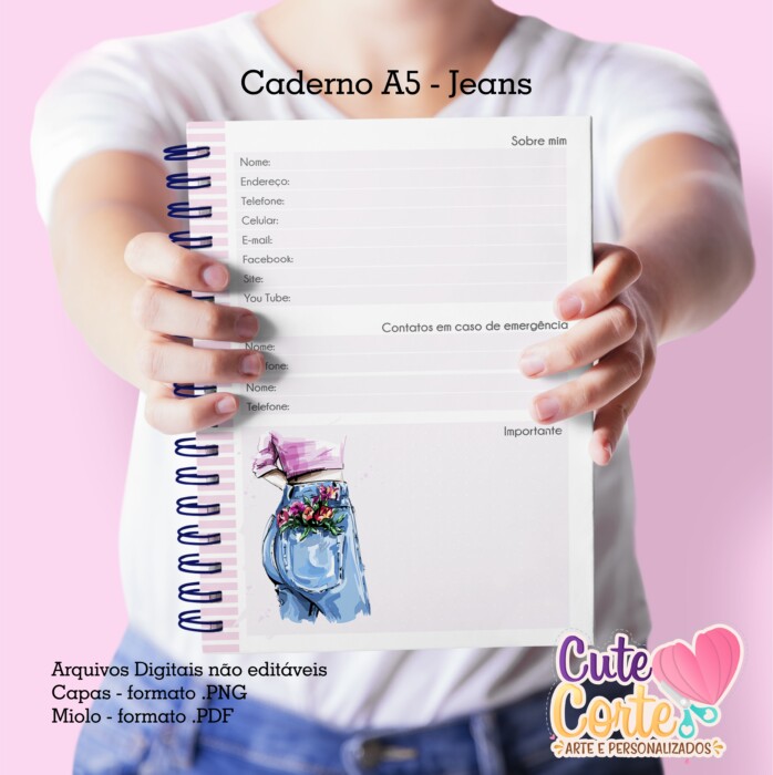Jeans - Caderno A5 + Bloquinho A6 - Imagem 2