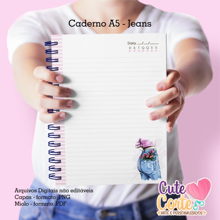 Jeans - Caderno A5 + Bloquinho A6 - Imagem 3