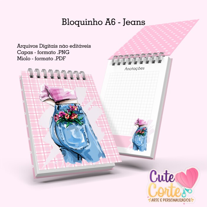 Jeans - Caderno A5 + Bloquinho A6 - Imagem 4