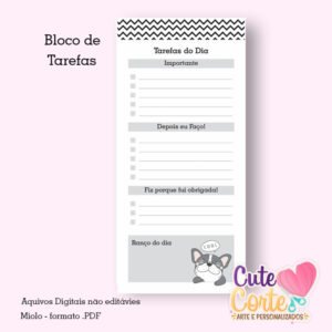 Buldogs - To do List 11x21cm (5 modelos)