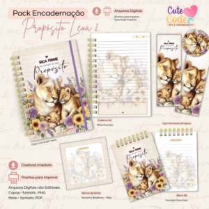 Propósito Leoa 2 - Caderno Pautado A5  + Bloquinho A6 + Extras
