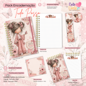 Tudo Posso - Caderno Pautado A5  + Bloquinho A6 + Extras