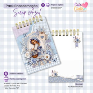 Bloquinho A6 - Scrap Azul