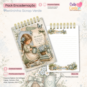 Bloquinho A6 - Scrap Verde